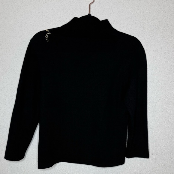 Rickie Freeman for Teri Jon black embroidered wool lined skirt & sweater set. - Picture 7 of 9